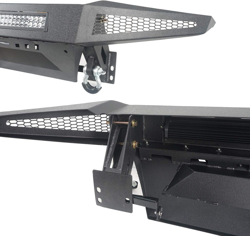 Front and Rear Bumper with Tire Carrier Textured Black Steel F79981