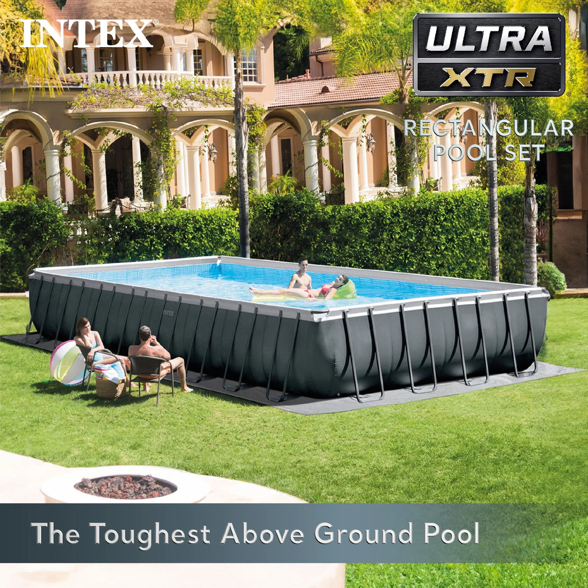 Rectangular Above Ground Swimming Pool Set Q23704