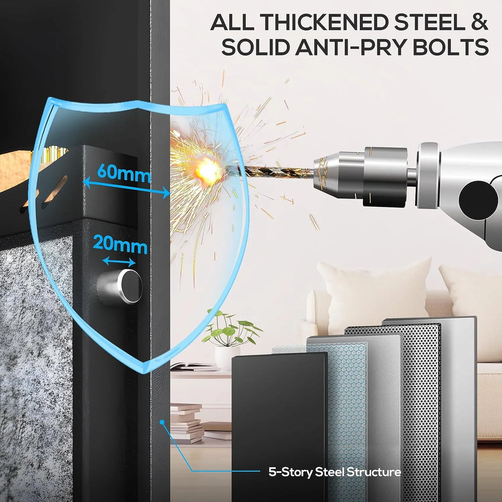 6 Gun Safe Quick Access Metal Long Gun Storage Cabinet Electronic Lock M91958
