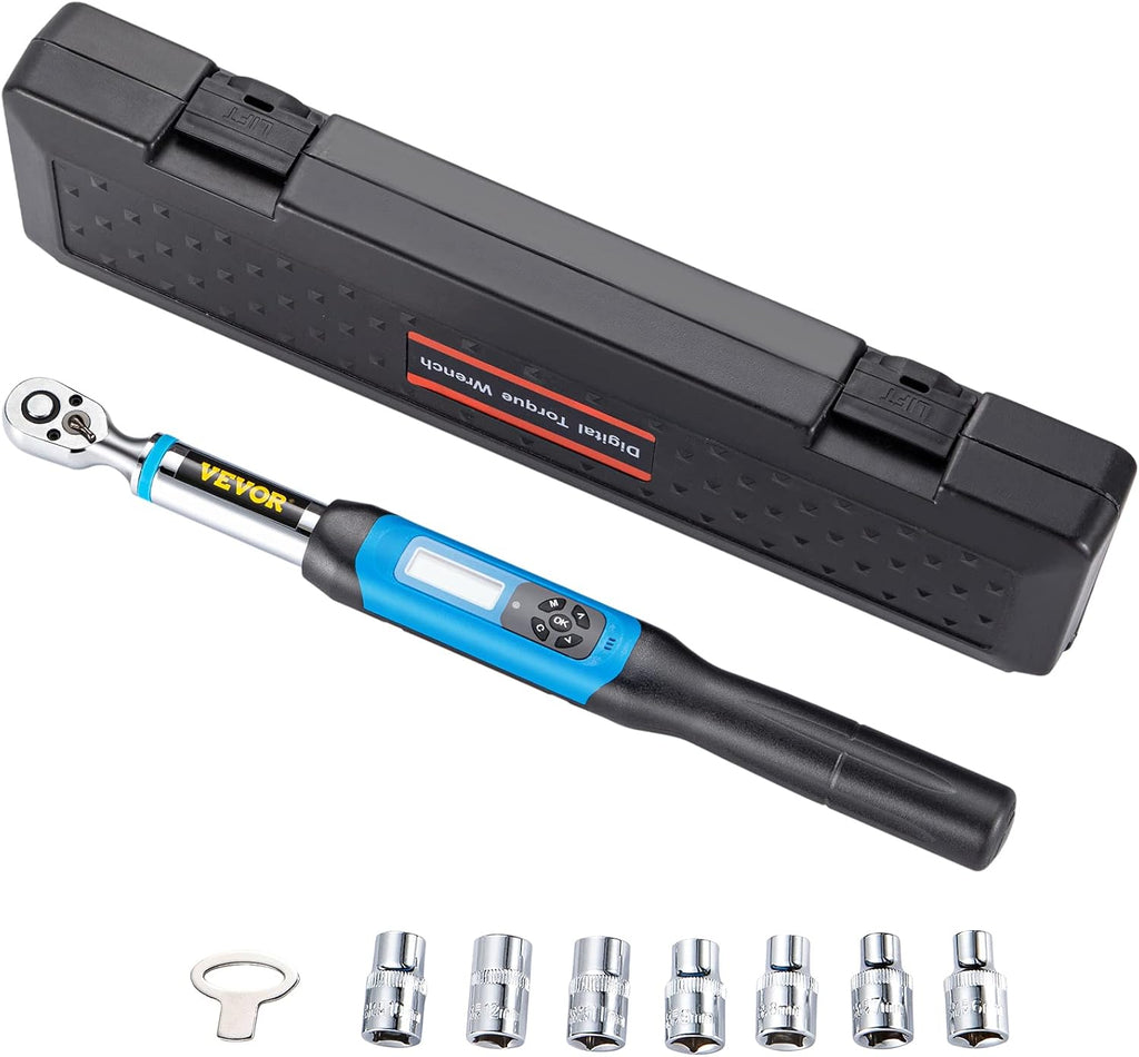 3/8 Drive Digital Torque Wrench with Socket Set & Case Q82827