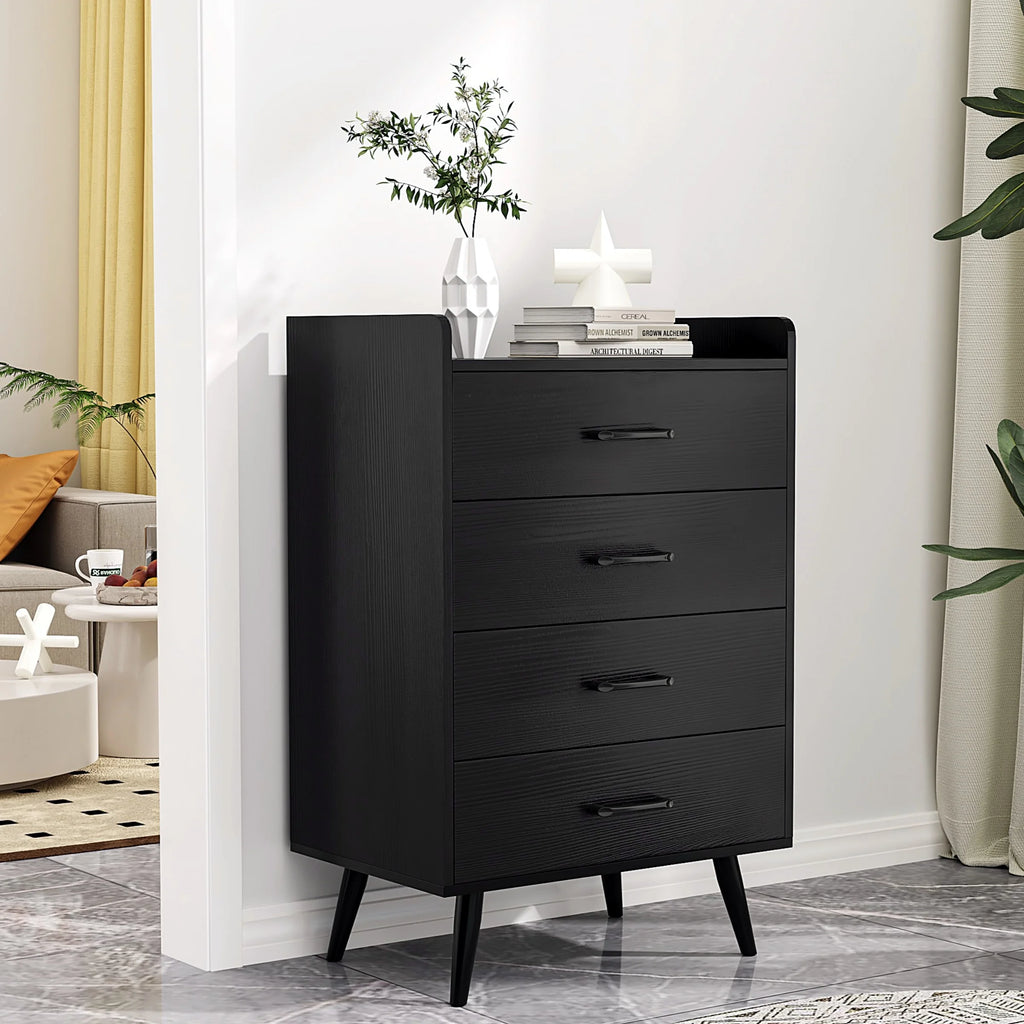 White 4 Drawer Wood Dresser E54961