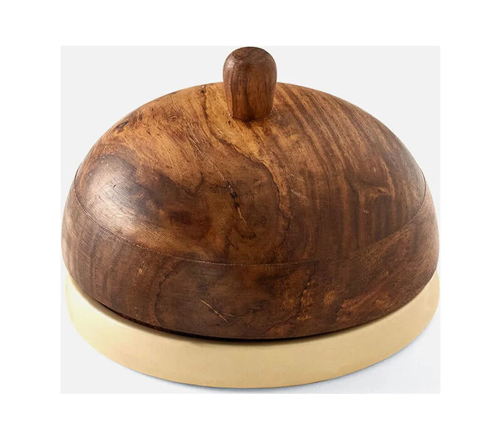 Ceramic Butter Dish with Wooden Lid H2619