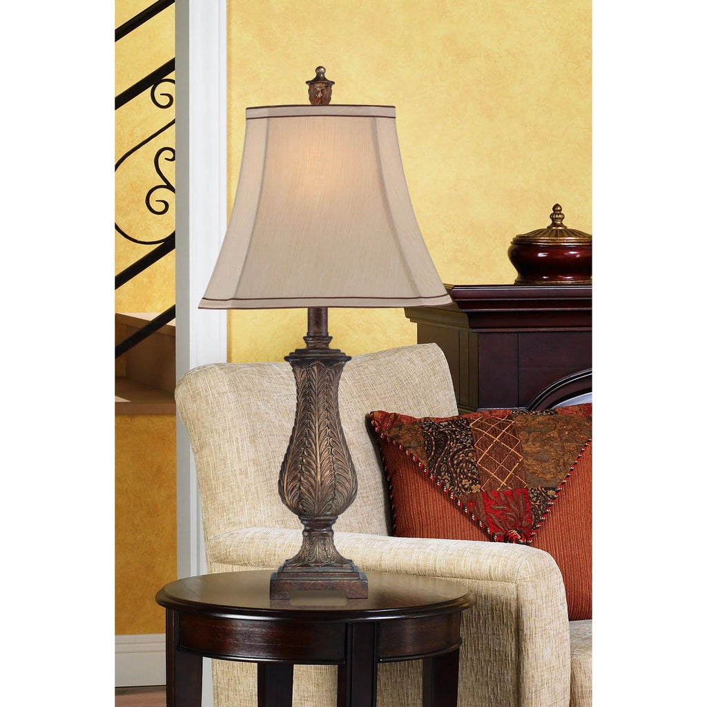 Traditional Table Lamp 25" High Beige Rectangular Shade K805145