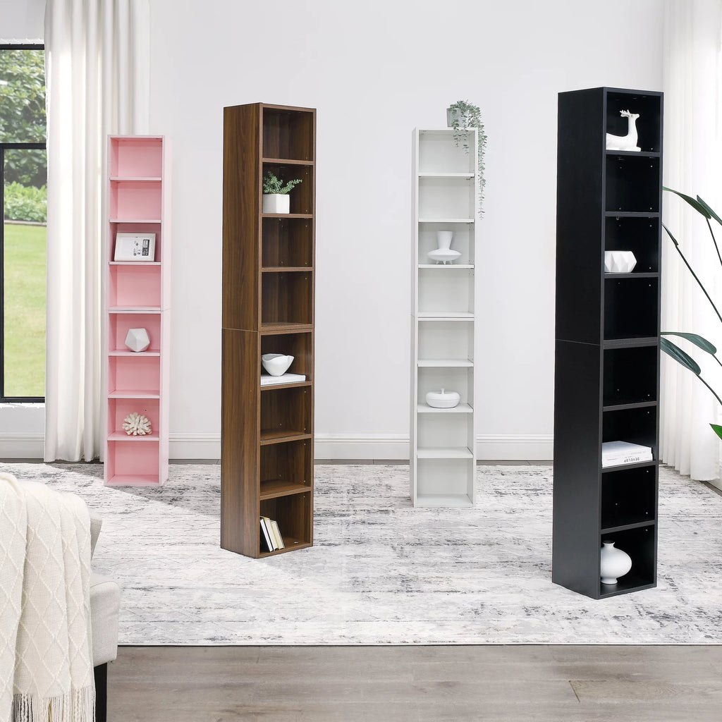 8-Tier Media Tower Rack with Adjustable Shelves Q2970