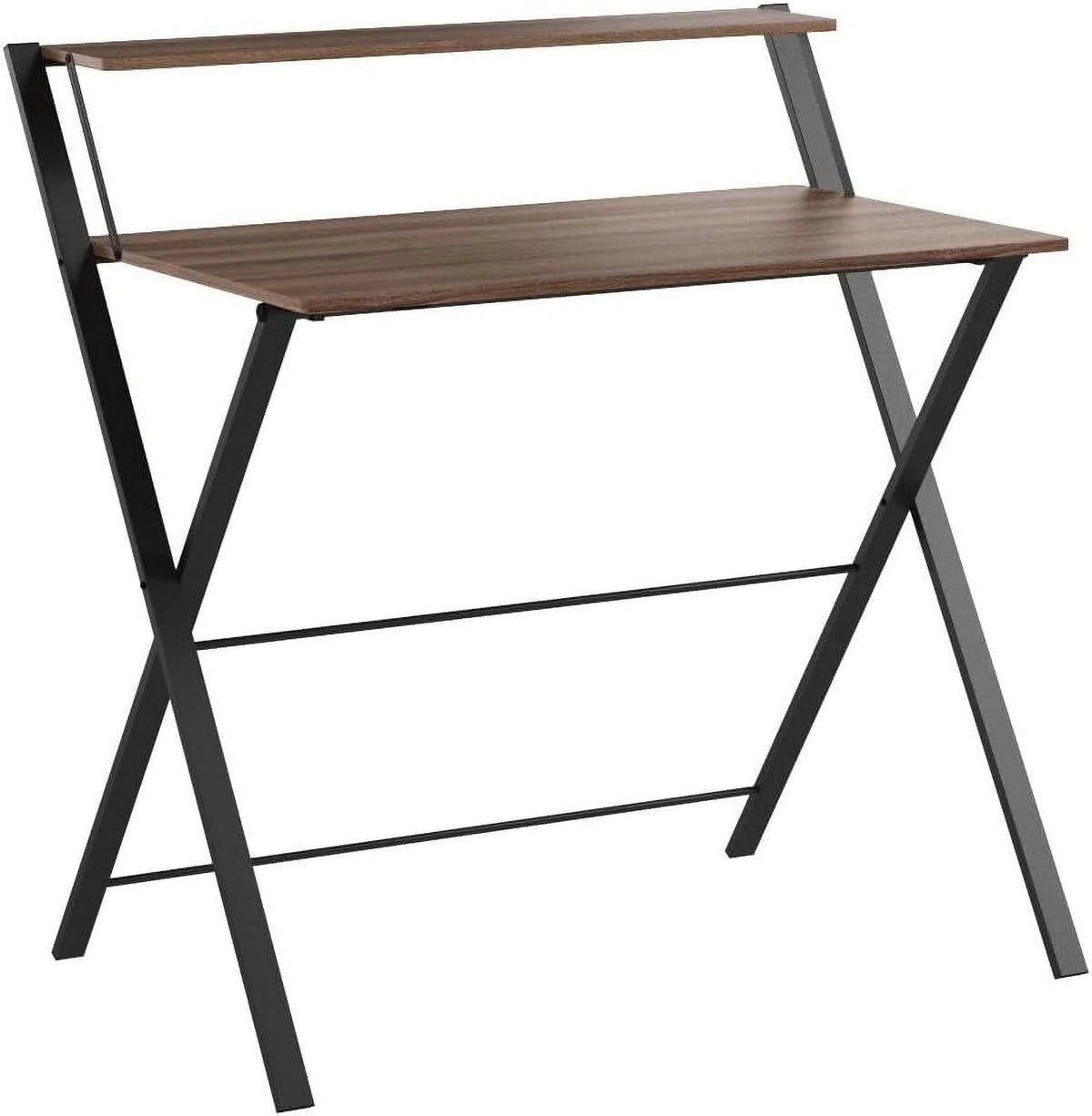 Folding Desk with 2-Tier Shelf 32 x 24.5 inch Y442