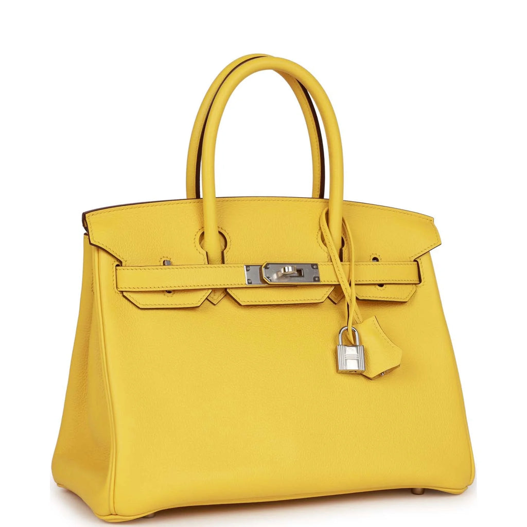 Birkin 30 Jaune de Naples Taurillon Novillo Palladium Hardware V543
