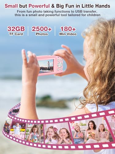 Pink 44MP 1080P Compact Digital Camera E483