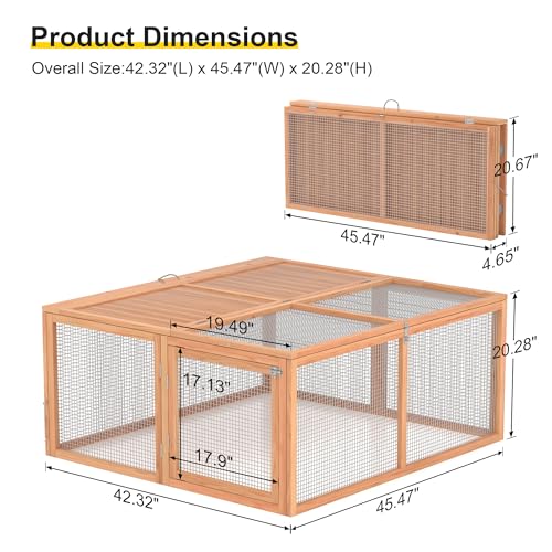 Wooden Folding Chicken Coop with 2 Accesses J899