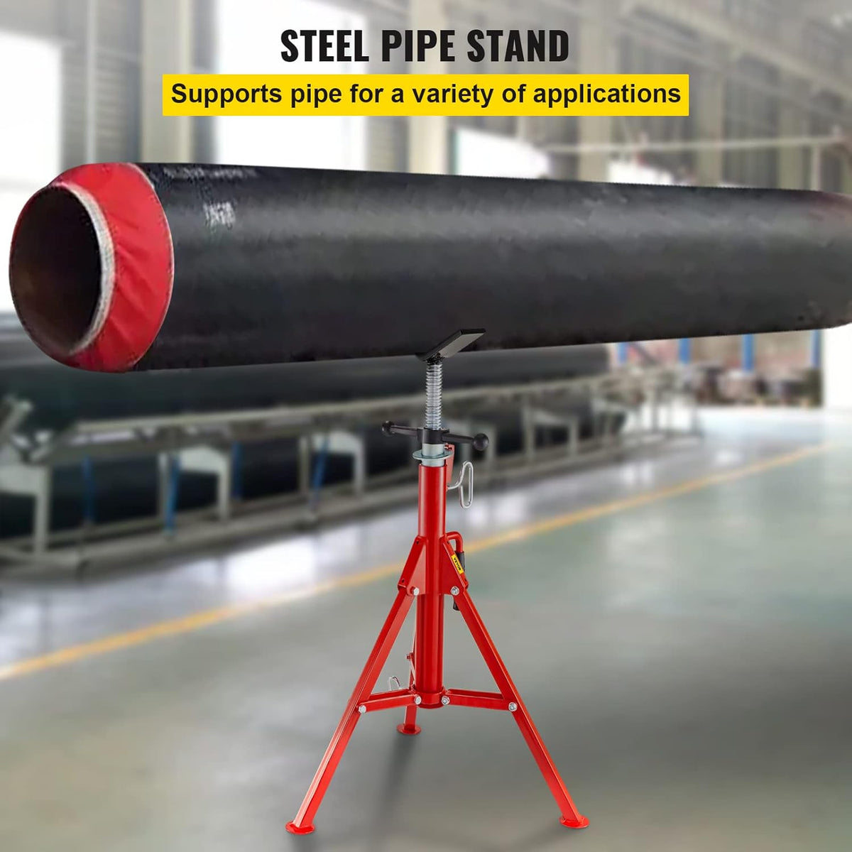 Adjustable Folding Steel Pipe Stands 28-52 Inch 2500 LB Pack of 2 I84309