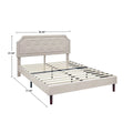 Tufted Upholstered Platform Bed Frame with Adjustable Height Headboard Full E397096