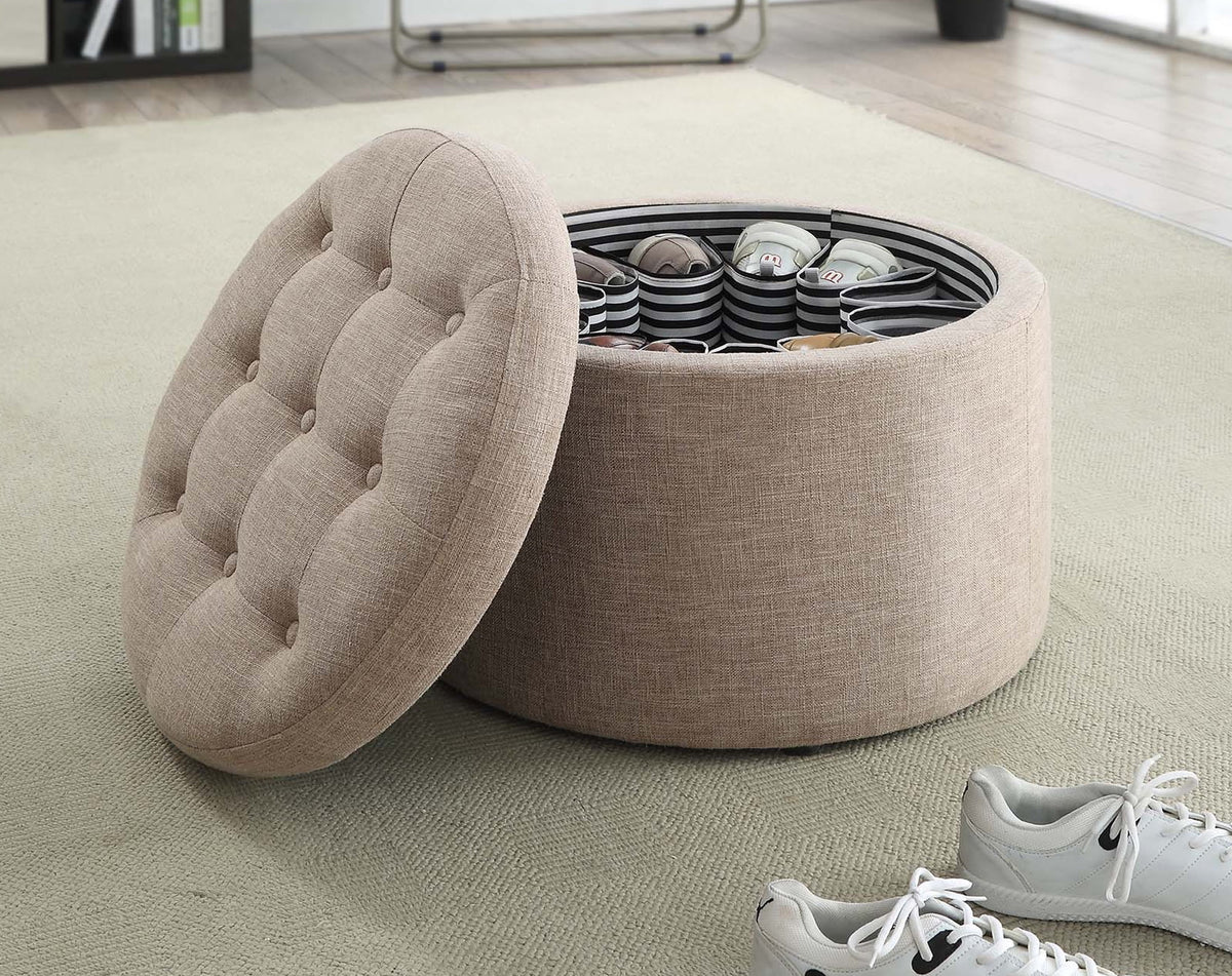 Round Shoe Storage Ottoman F812