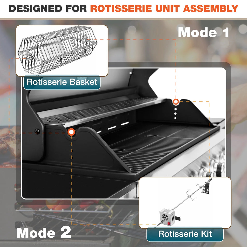 6 Burner Propane Gas Grill with Side Burner Stainless Steel A932826