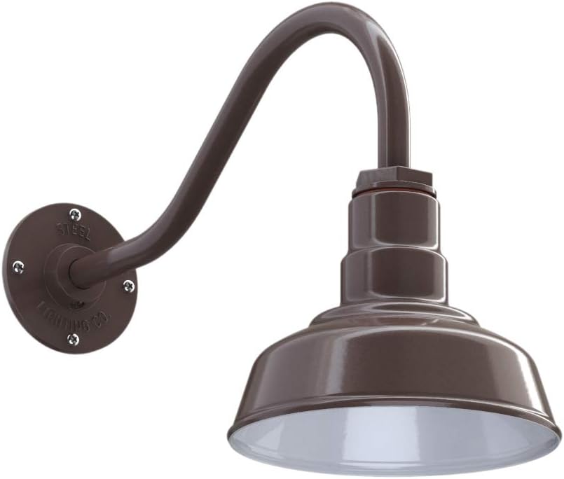 8 inch Dome 16 inch Gooseneck Galvanized Outdoor Wall Mounted Barn Light R640