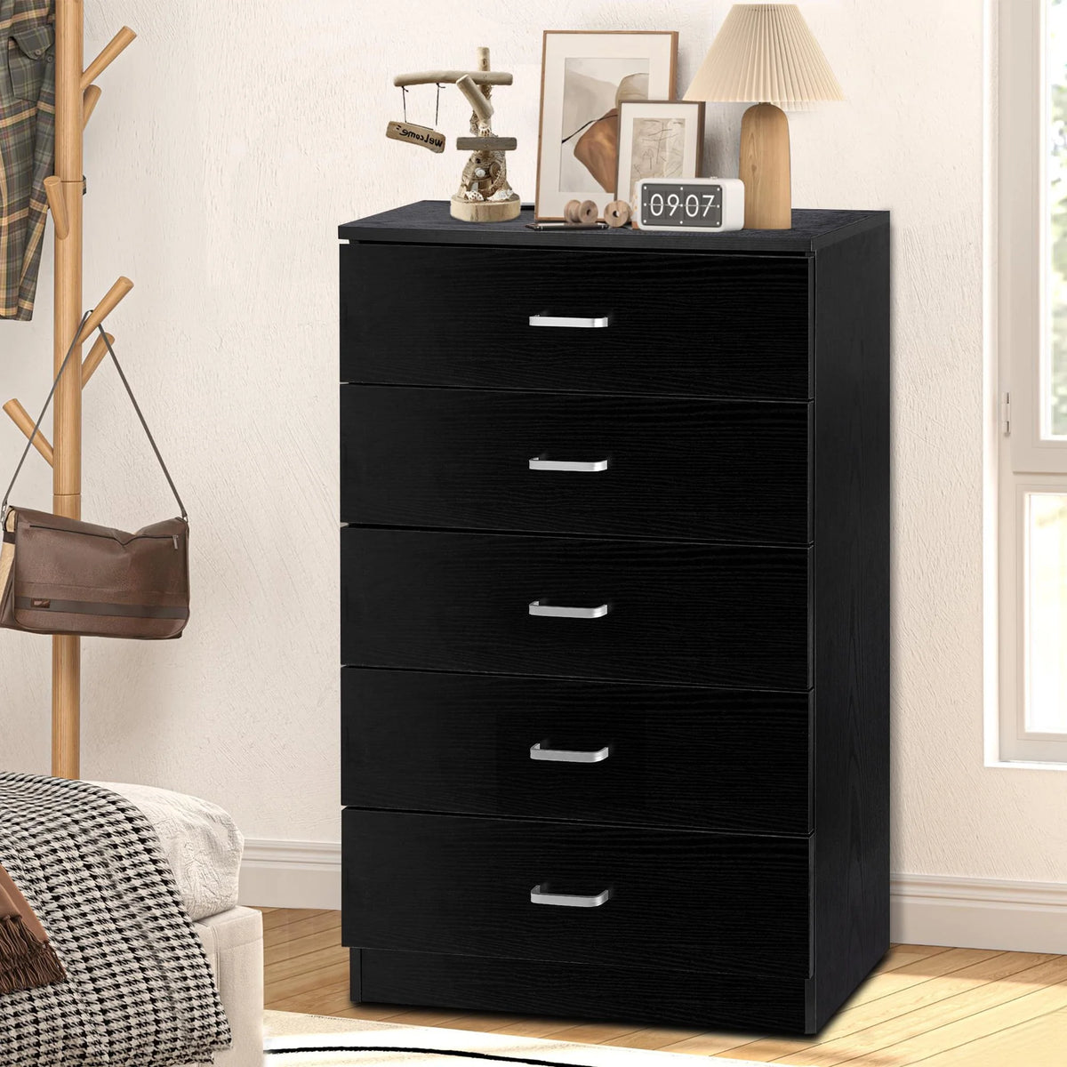 Black 5 Drawer Dresser N60360