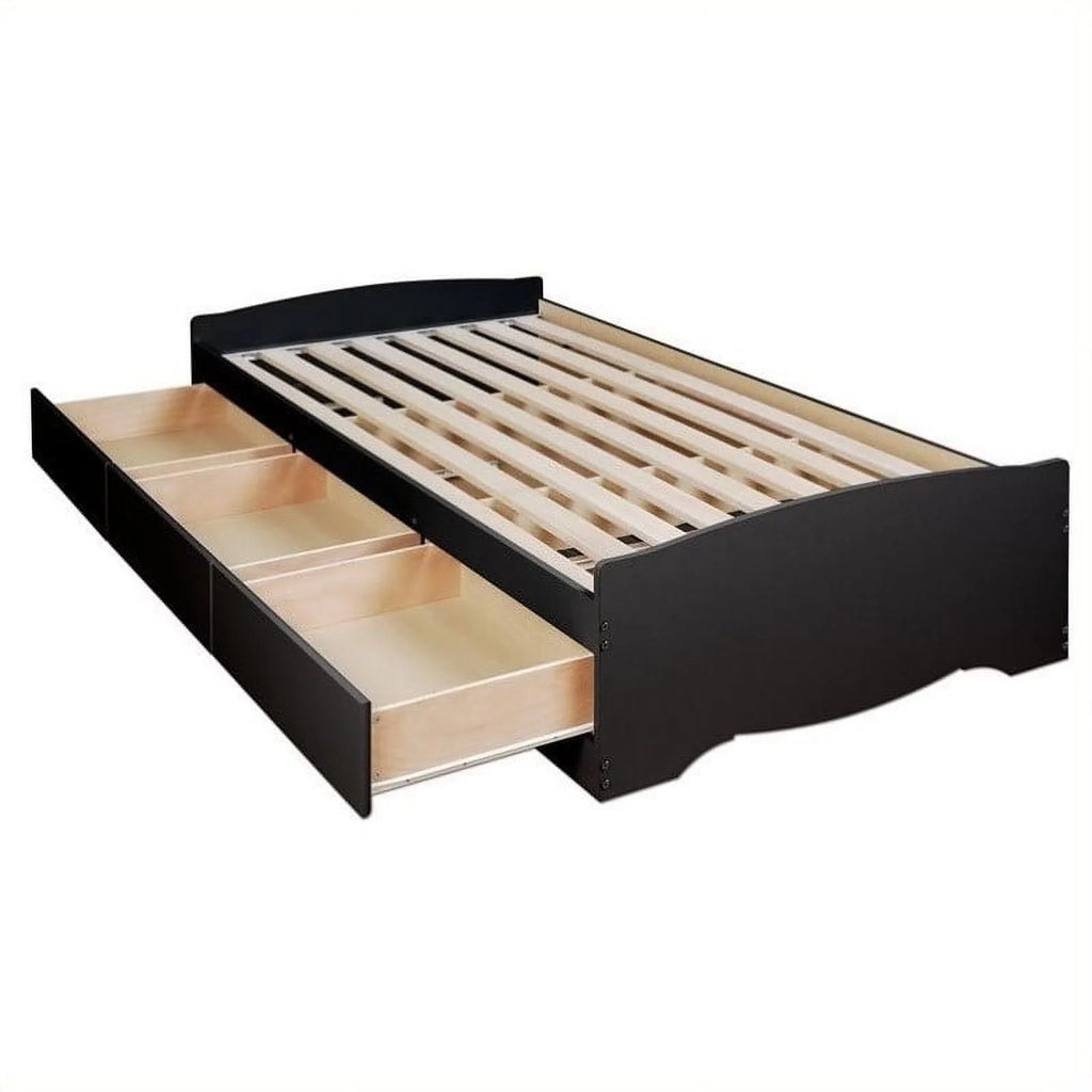 Black Twin Platform Storage Bed C429