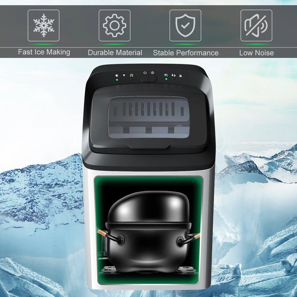 Stainless Steel Countertop Ice Maker with Scoop P485