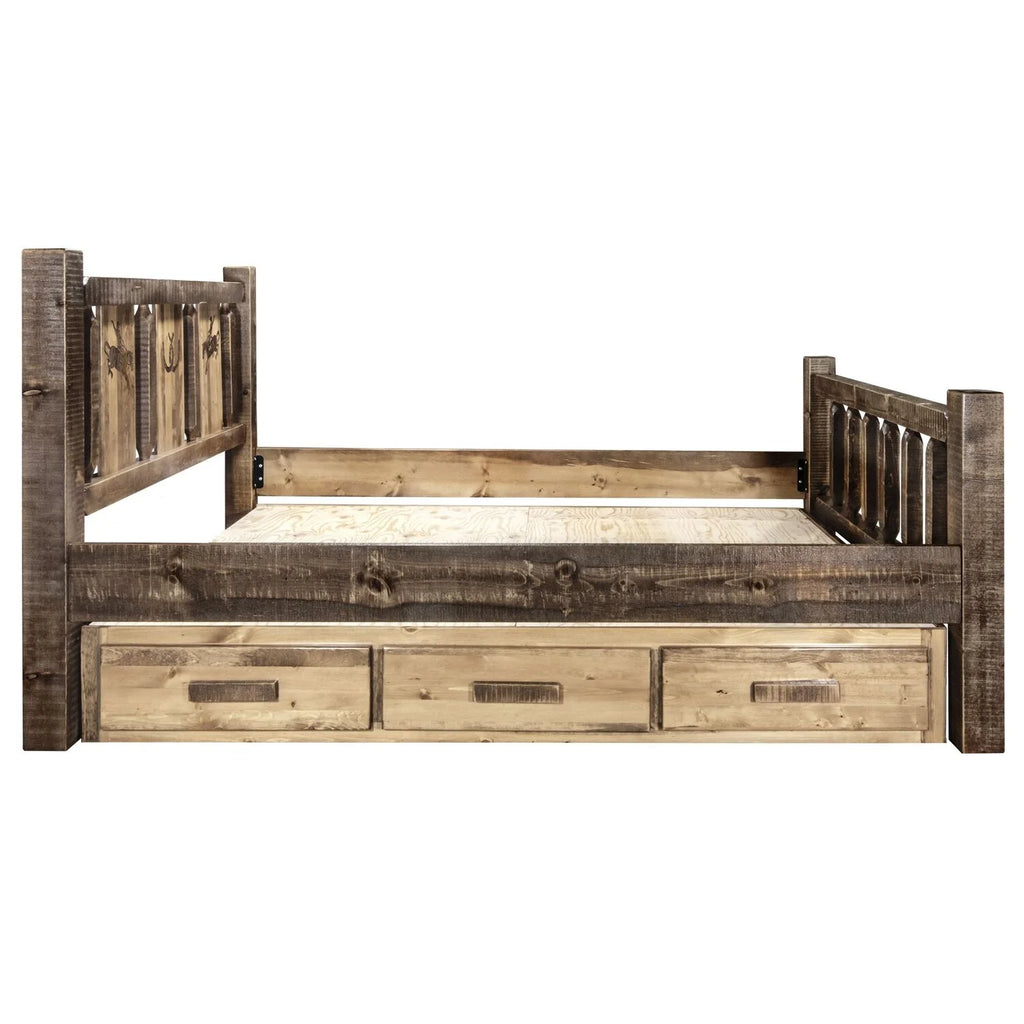 Brown Wood Twin Storage Bed M228811