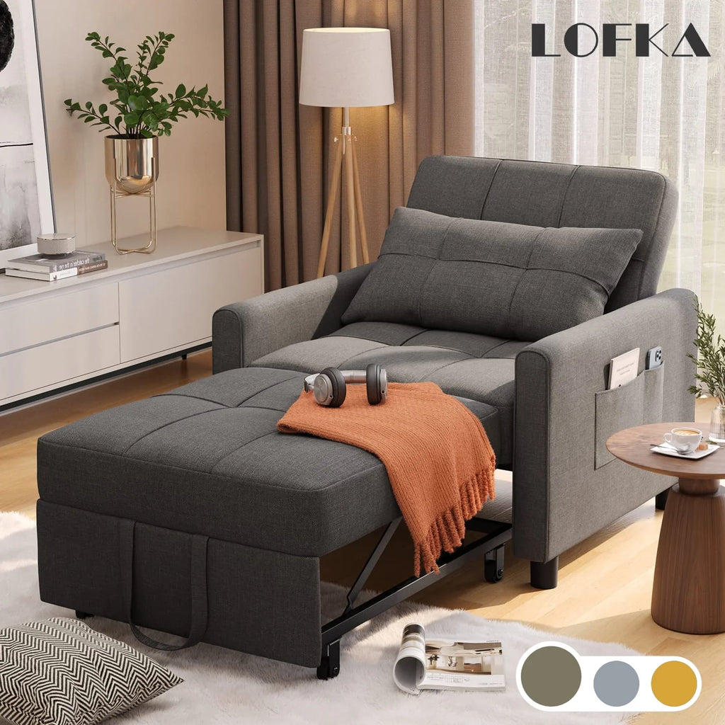 Gray Convertible Sofa Bed W31246