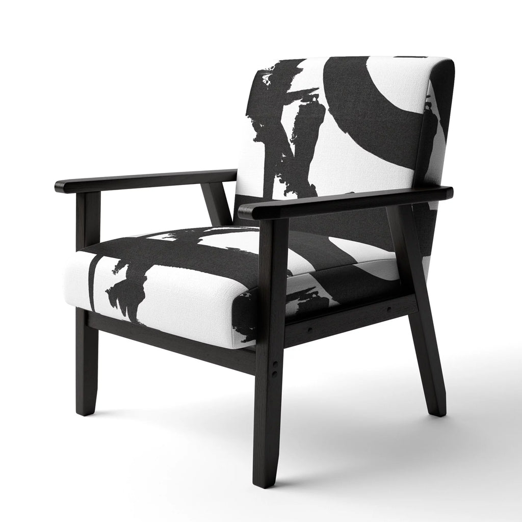 Black & White Upholstered Modern Accent Chair T176