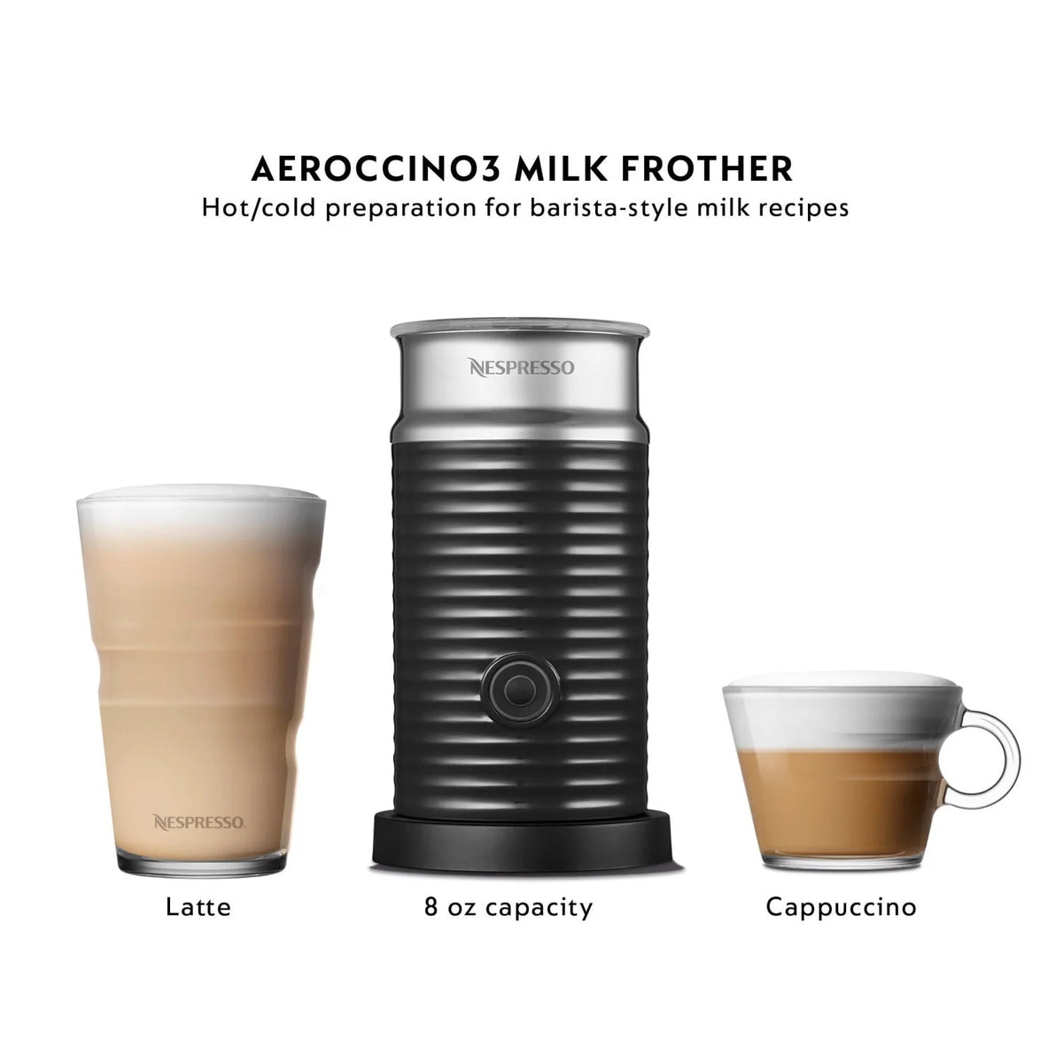 Light Gray Coffee and Espresso Maker with Black Milk Frother H814