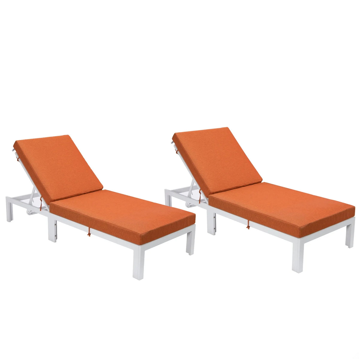 White Chaise Lounge Chair With Cushions R609360