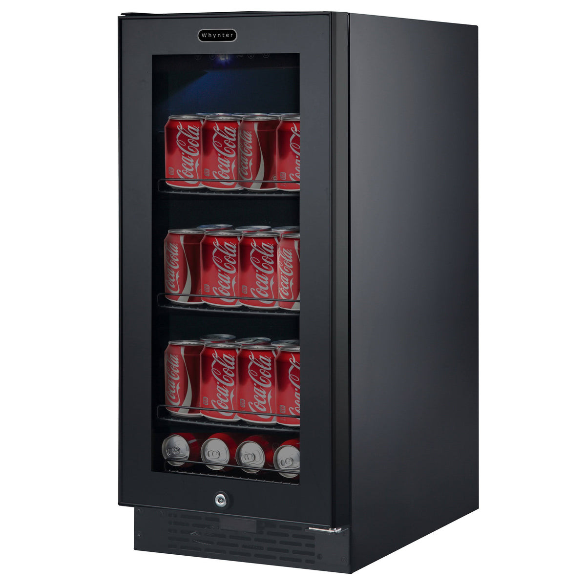 Black Glass 80-Can 3.4 Cu ft. Beverage Refrigerator T3522