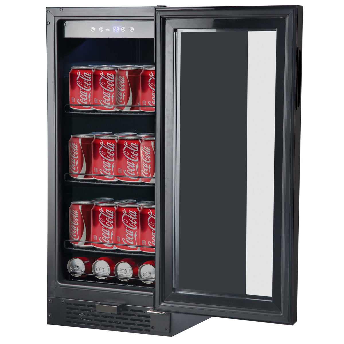 Black Glass 80-Can 3.4 Cu ft. Beverage Refrigerator T3522