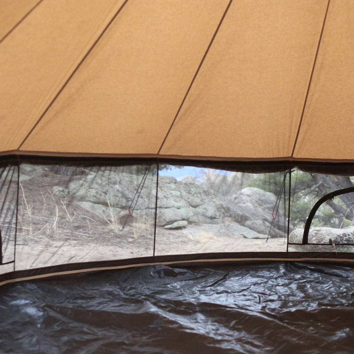 10' Desert Red Cotton Canvas Bell Tent with Stove Jack E318634