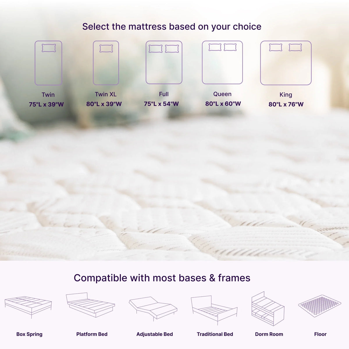Twin XL Size Hybrid Memory Foam Pocket Spring Mattress I61169