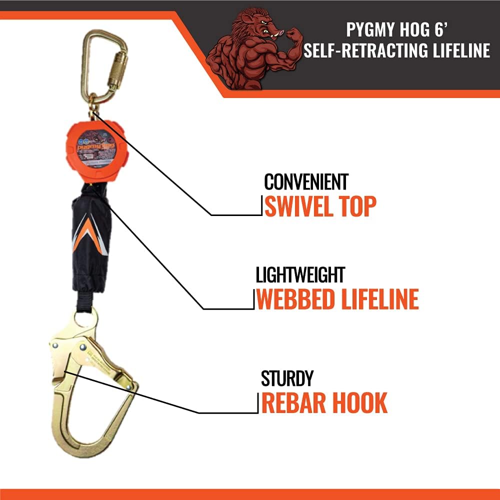 6' Web Self Retracting Lifeline with Rebar Hook B68111