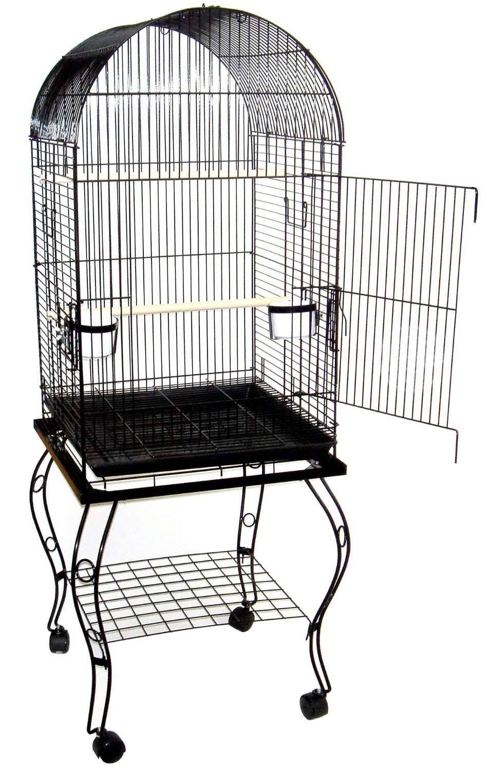 20-inch Dometop Parrot Cage with Stand, Black C286869