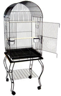 20-inch Dometop Parrot Cage with Stand, Black C286869