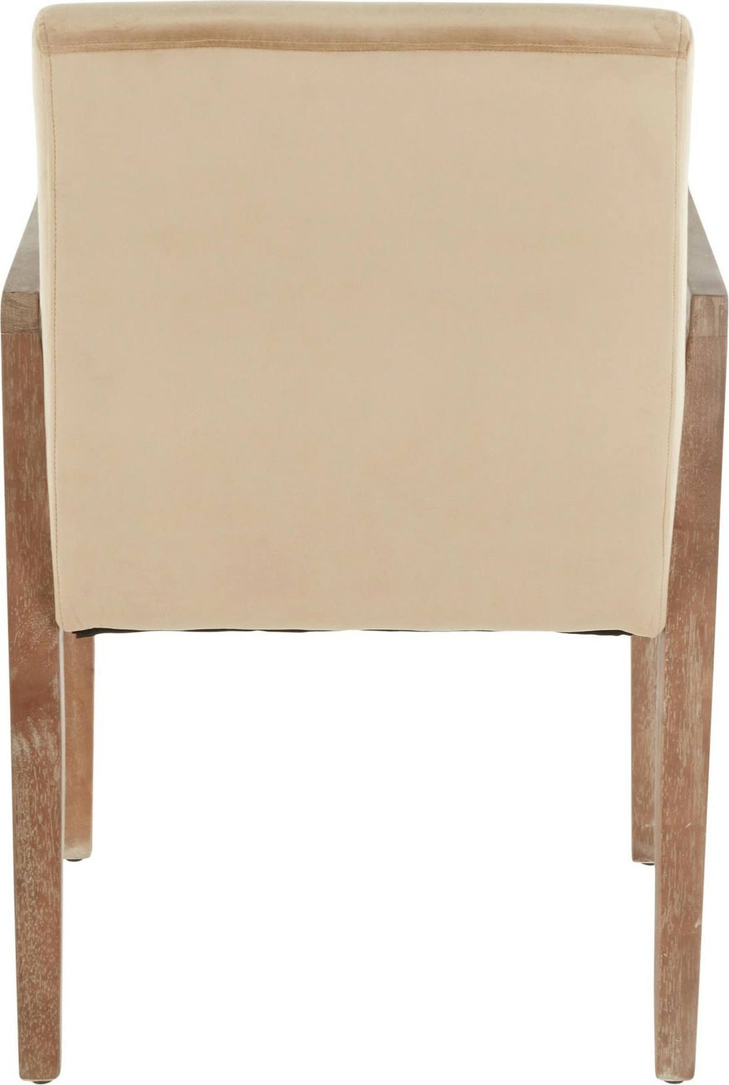 Crushed Brown Velvet White Washed Wood Dining Arm Chair Set of 2 K415