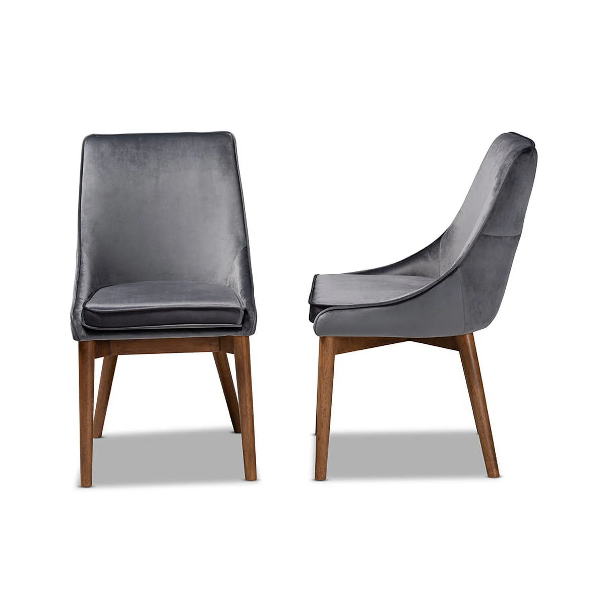 Grey Velvet 2-Piece Dining Chair Set Z813