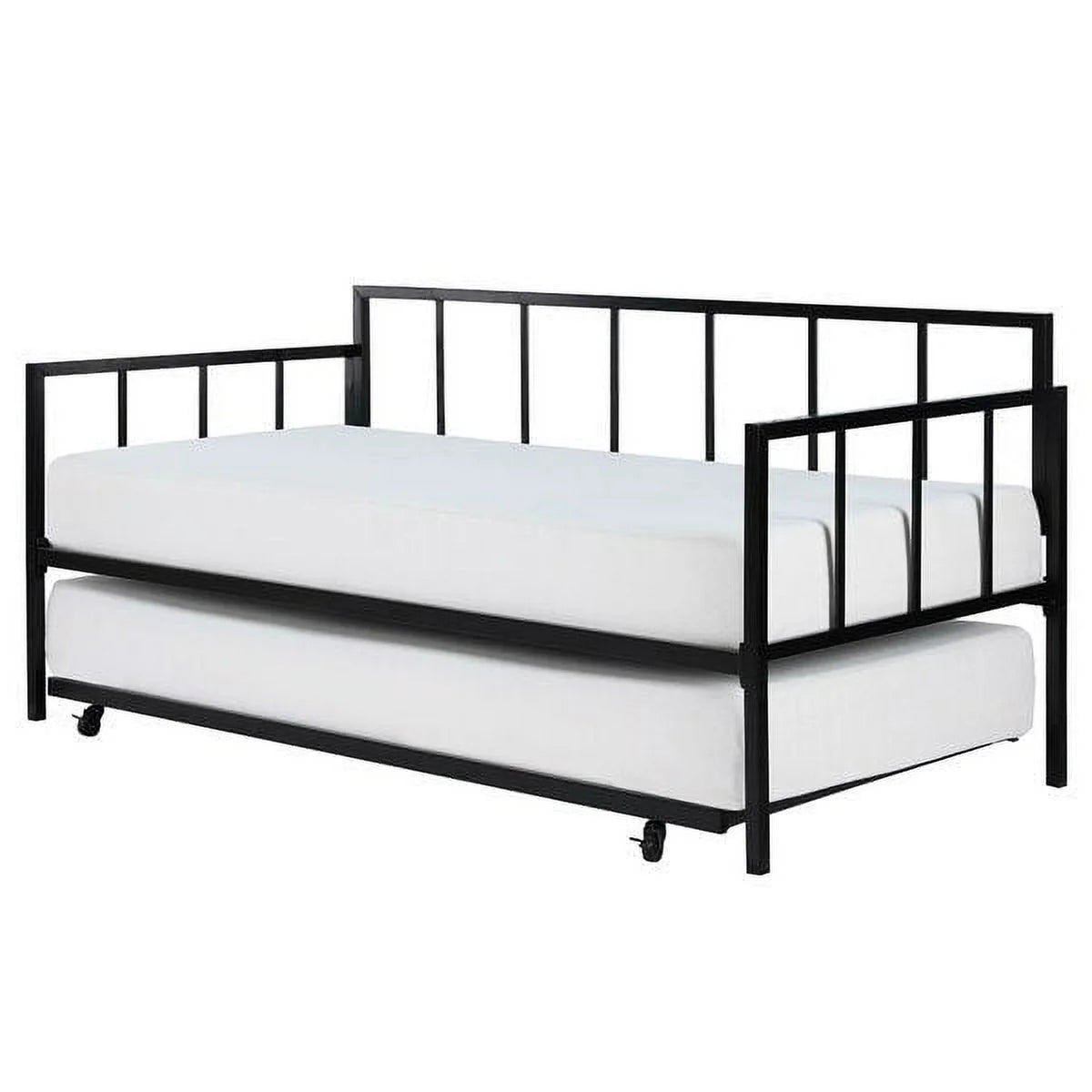 Twin Size Heavy Duty Metal Daybed with Trundle T99723