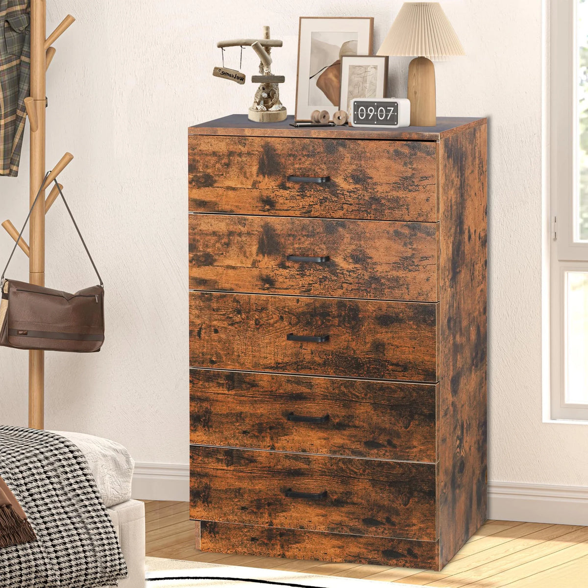 Black 5 Drawer Dresser N60360