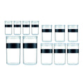 Shatterproof Storage Jar 12 Piece Set Black Q311