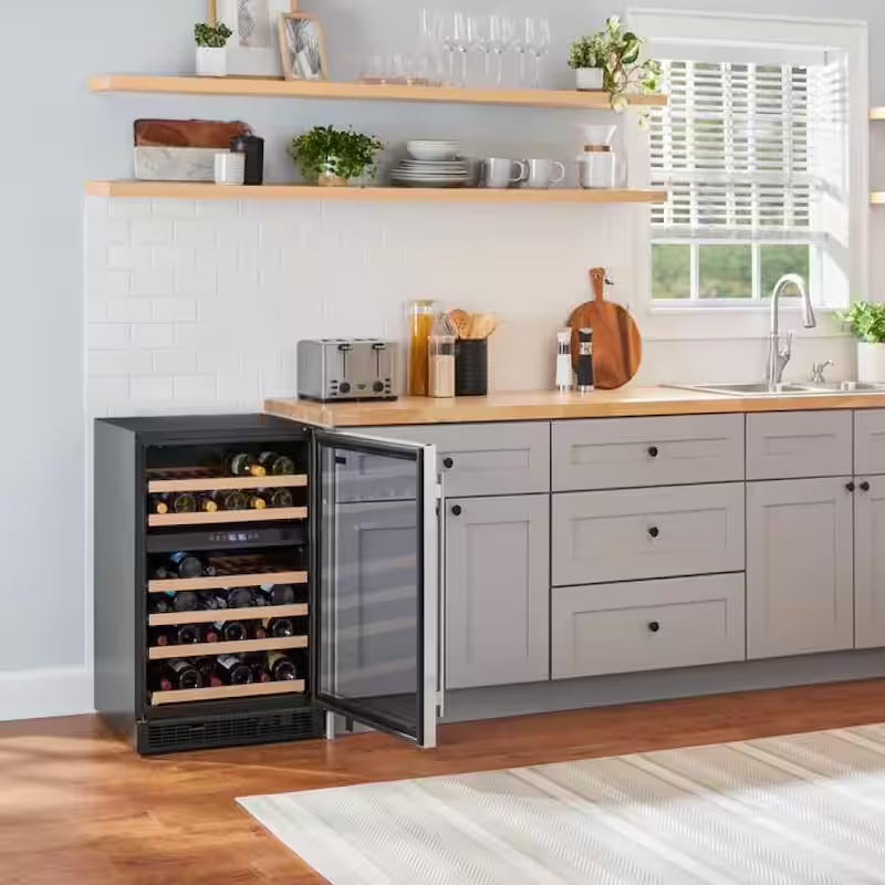 24 in. Built-in 51-Bottle Stainless Steel Wine Cooler A669
