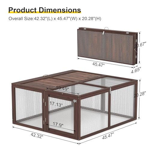 Wooden Folding Chicken Coop with 2 Accesses J899