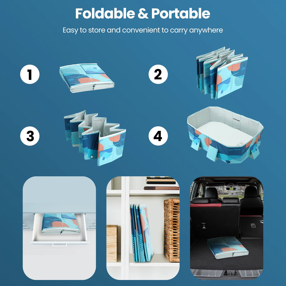 Foldable Swimming Pool Blue Y1968