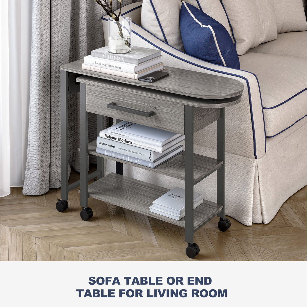360° Rotating Desk with Charge Station and Storage Drawer C5578