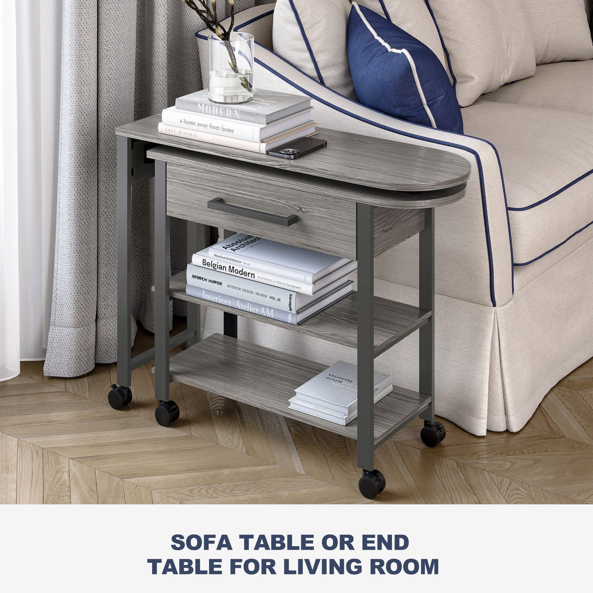 360° Rotating Desk with Charge Station and Storage Drawer C5578