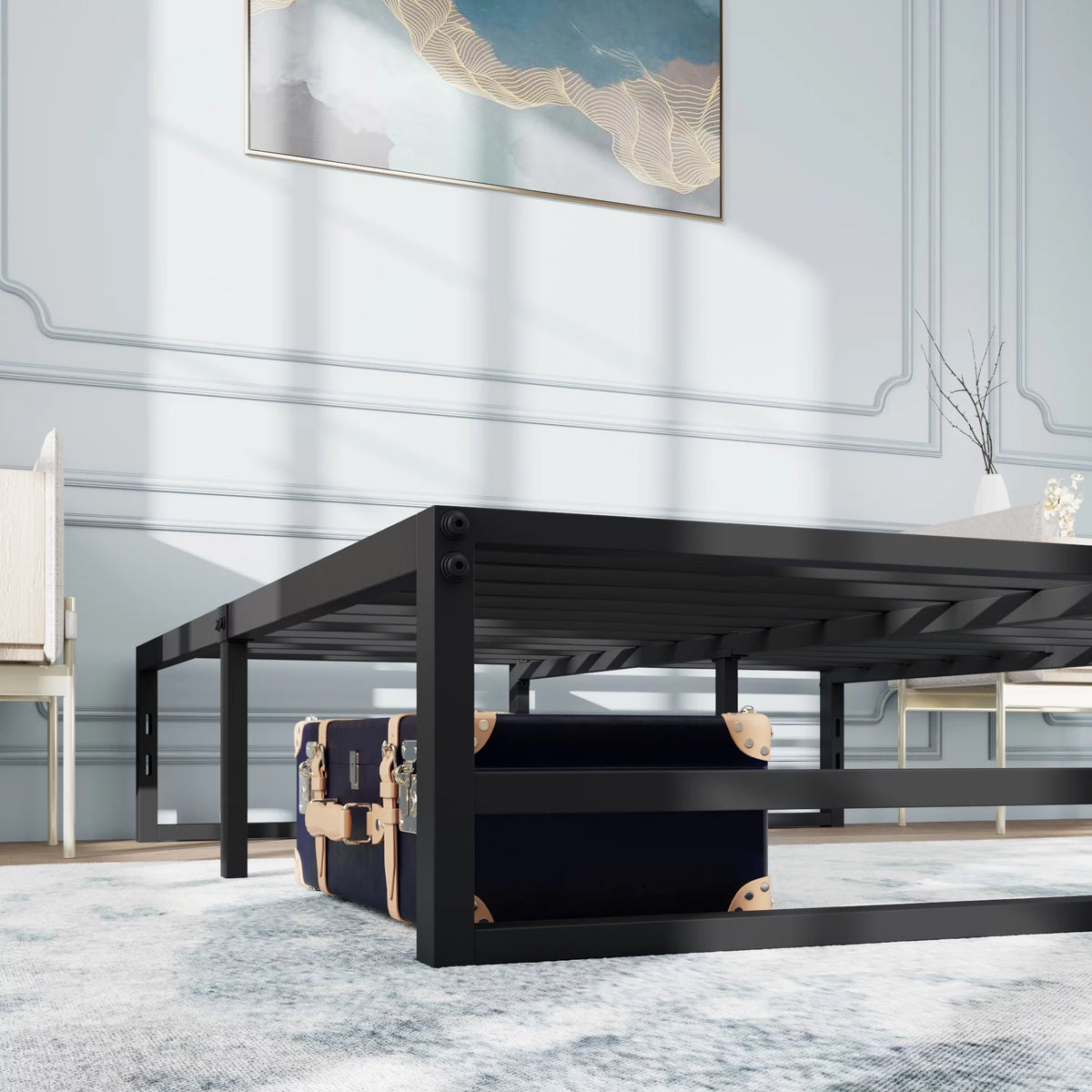 Queen Size Black Metal Bed Frame T71447