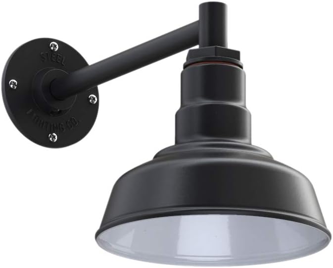 8 inch Dome 16 inch Gooseneck Galvanized Outdoor Wall Mounted Barn Light R640