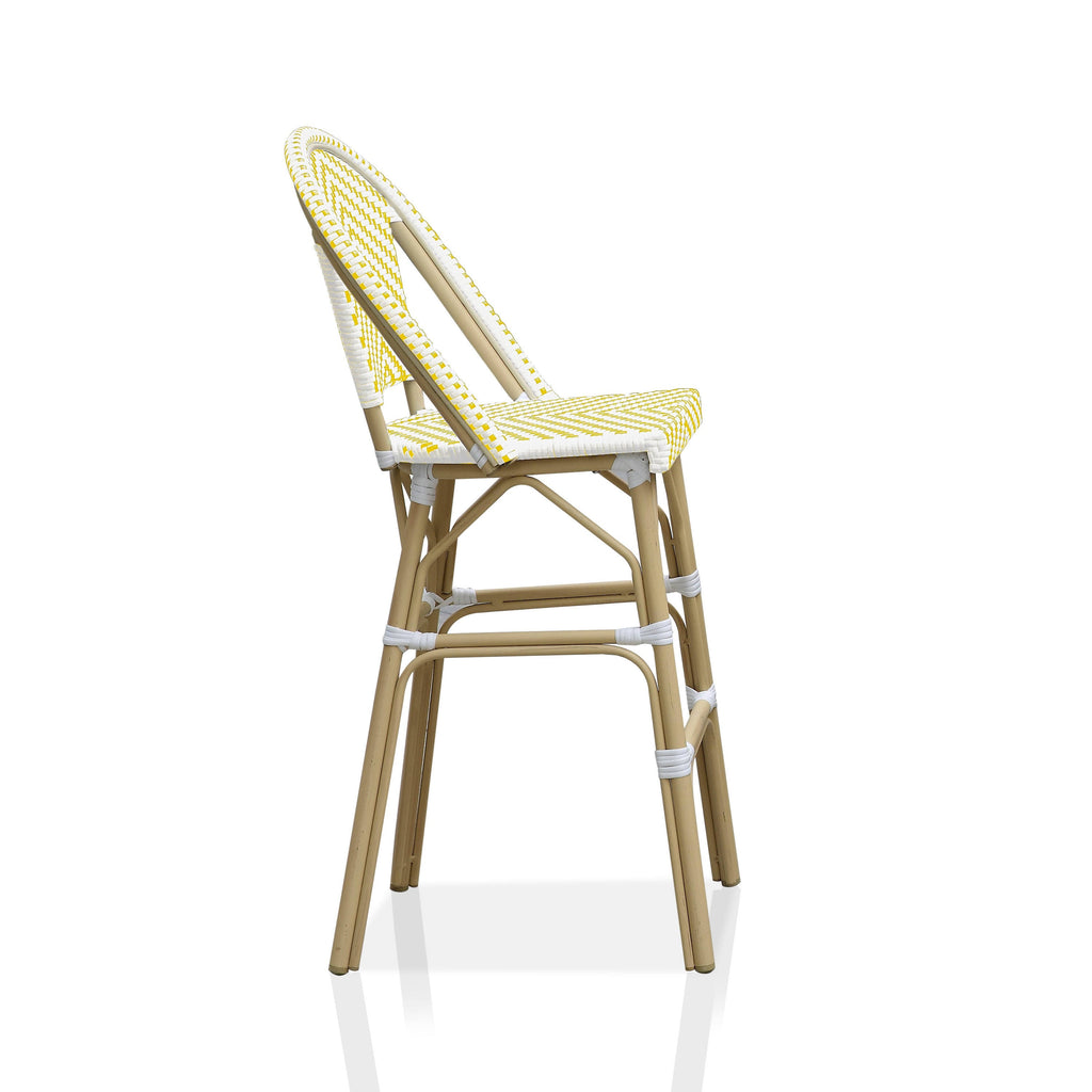 Natural Tone Patio Bar Chairs Set of 2 D77771