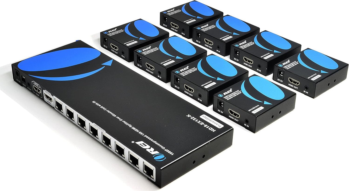 1x8 HDMI Extender Splitter Over Single Cable CAT5e/6/7 Full HD with IR Remote E436