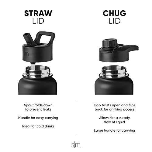 32oz Insulated Stainless Steel Water Bottle with Straw and Chug Lid E65778