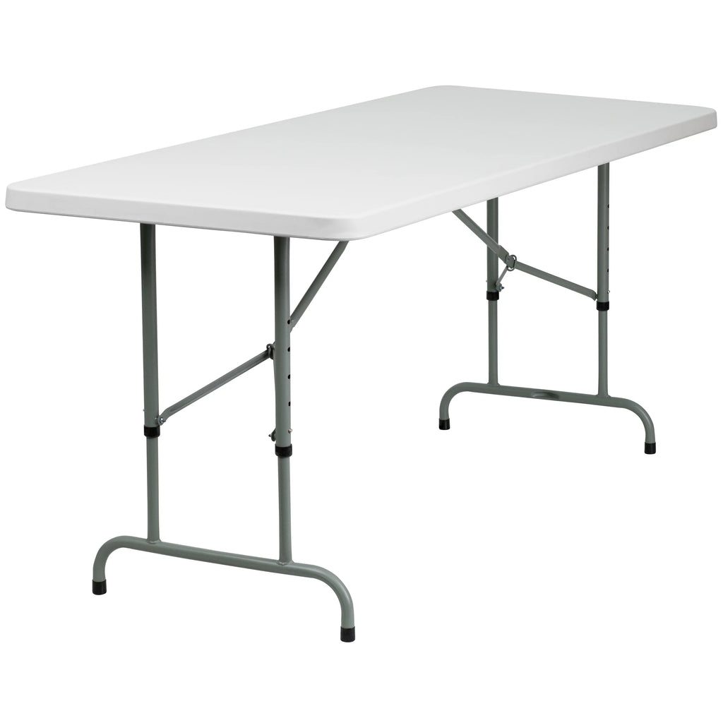 Height Adjustable Granite White Plastic Folding Table L96811