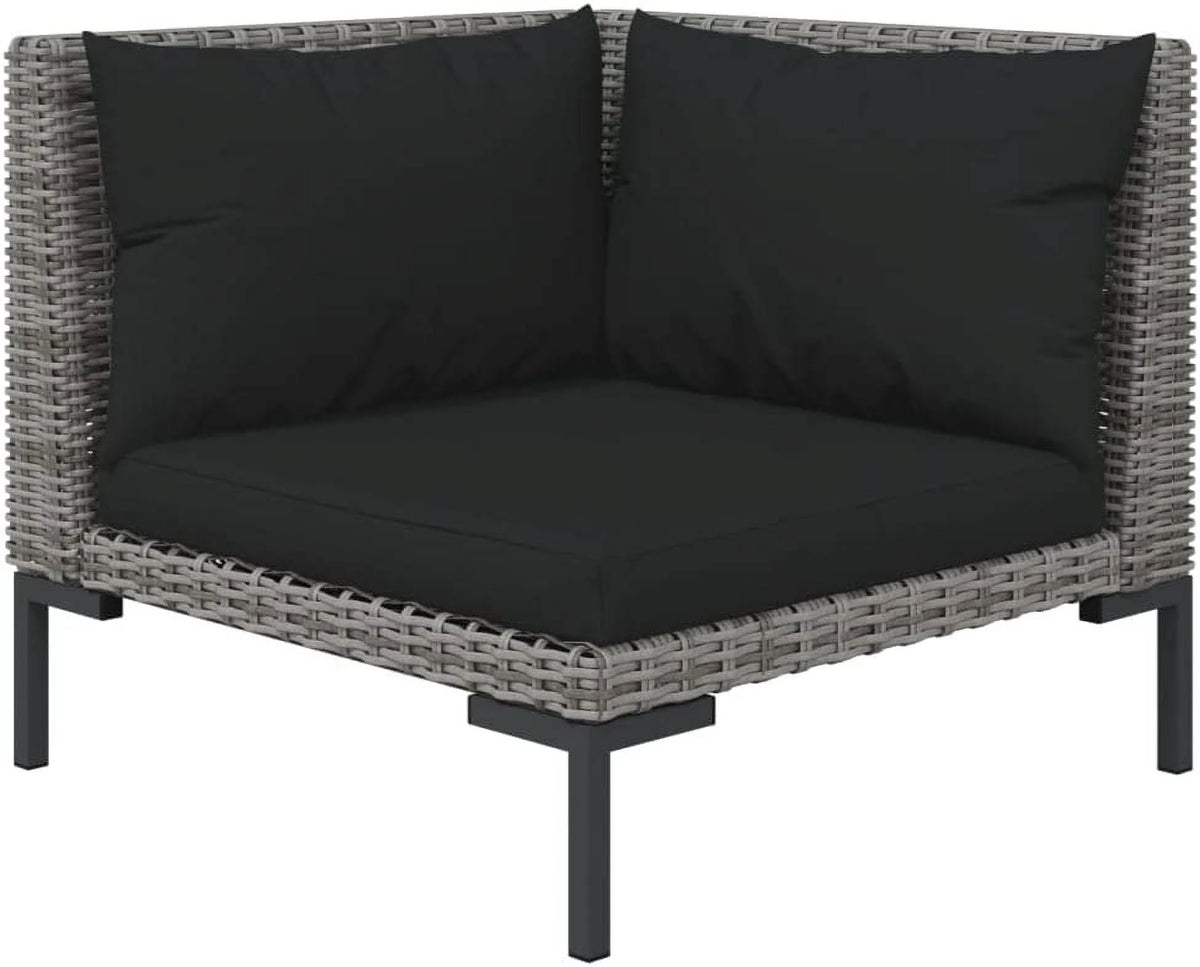 Dark Gray 13 Piece Poly Rattan Patio Sofa Set with Cushions K7928