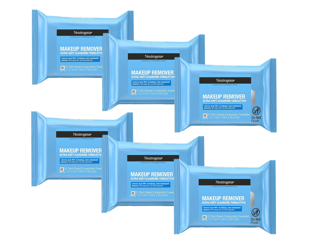 Makeup Remover Wipes 6 Pack 25 Count Each P7558